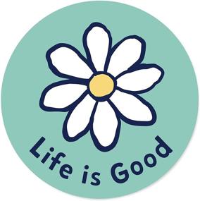 img 1 attached to Vibrant Teal Daisy Circle Sticker: Life is Good!