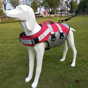 img 3 attached to 🐶 Huret Pet Life Jackets - Adjustable Dog Vest with Reflective Strips and Ripstop Material - Swimwear for Dog Safety and Floatation - Suitable for Small, Medium, and Large Dogs