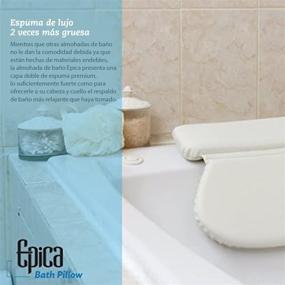 img 2 attached to 🛁 Роскошная подушка для ванны Epica с двойным слоем для СПА супер прочными присосками SuperGrip для комфорта и расслабления (овальная)