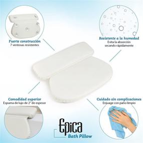 img 3 attached to 🛁 Роскошная подушка для ванны Epica с двойным слоем для СПА супер прочными присосками SuperGrip для комфорта и расслабления (овальная)
