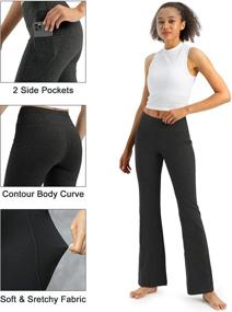 img 1 attached to 👖 Women's High Waisted Bootcut Yoga Pants with Pockets, Flare Workout Pants, 30"/31"/32