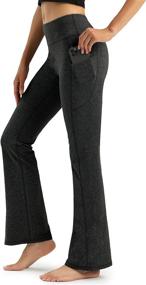 img 4 attached to 👖 Women's High Waisted Bootcut Yoga Pants with Pockets, Flare Workout Pants, 30"/31"/32