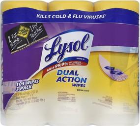 img 4 attached to 🧼 Lysol Dual Action Value Pack Citrus Scent Disinfecting Wipes - 105 Count