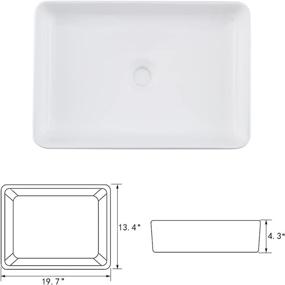 img 1 attached to HLBLFY 20 Inch Rectangular Countertop Vessel Sink for Bathroom Cabinet Vanity - Above Counter Vessel Sink