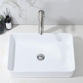 img 3 attached to HLBLFY 20 Inch Rectangular Countertop Vessel Sink for Bathroom Cabinet Vanity - Above Counter Vessel Sink