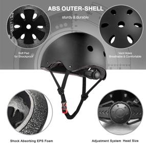 img 1 attached to Black Helmet-SymbolLife Skateboard/Skate Protection Pads Set with Helmet & 6pcs Elbow Knee Wrist Pads for Kids Youths BMX/Scooter/Cycling/Rollerblading - Size L (57-62cm)