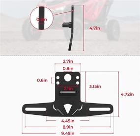 img 3 attached to Kemimoto Алюминиевая рамка для номерного знака ATV UTV | Держатель с подсветкой, совместимый с Polaris Can-Am | 🏎️ Рамка для номерного знака прицепа, грузовика, автодома, гольфкара, снегохода RZR Ranger Sportsman Maverick X3 Renegade DS.