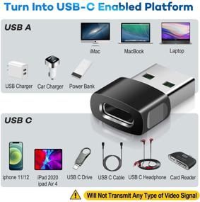 img 1 attached to 🔌 Versatile USB-C Female to USB Male Adapter 3-Pack for iPhone, Airpods, iPad, Samsung Galaxy - Type-C to USB Charger Connector for Multiple Generations - High-Quality Zinc Alloy Construction - 2021 Edition.