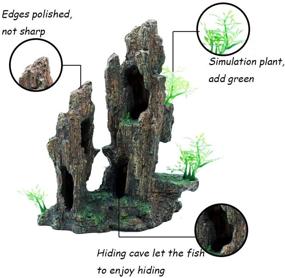 img 3 attached to 🐠 Enhance Your Aquarium with Tfwadmx Aquarium Mountain View: Moss Tree Rock Cave Fish Tank Stone Ornament Landscape Aquarium Decoration with Small Plants