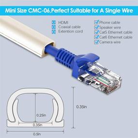img 3 attached to 🔌 Mini Wall Cord Hider - Cable Cover for Concealing Wires - Paintable Cord Hider for Speaker Wire, Ethernet Cable - 8X L15.7in W0.5in H0.35in, Total 125in, CMC-06 Beige