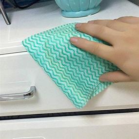img 2 attached to 🧽 KMAKII 80 Pack Reusable Cleaning Wipes - Heavy Duty Dish Cloths and Dish Rags for Kitchen