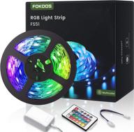 🌈 fokoos 16.4 ft rgb led strip lights - color changing, home & kitchen diy decoration with 24 keys ir remote логотип