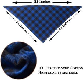 img 1 attached to HuskyLove Reversible Buffalo Plaid Dog Bandana - Washable Cotton Kerchief Triangle Bibs Scarfs Accessories for Small Medium Large Dogs, Puppies, Cats, and Pets