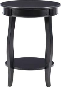 img 2 attached to 🏠 Stylish Powell Furniture Round Table with Shelf, in Sleek Black | Find the Perfect Addition to Your Home Décor!