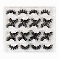 20mm newcally faux mink eyelashes - dramatic wispy long fake lashes pack for thick volume and fluffy strip eye lashes - 12 pairs multipack logo