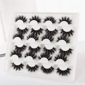 img 3 attached to 20MM Newcally Faux Mink Eyelashes - Dramatic Wispy Long Fake Lashes Pack for Thick Volume and Fluffy Strip Eye Lashes - 12 Pairs Multipack