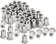 🔩 high-quality stainless steel 1/4"-20 rivet nuts threaded inserts - pack of 50: durable nutsert rivnuts for sturdy fastening logo