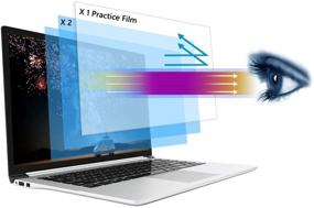 img 4 attached to 👀 Blue Light Blocking Screen Protector for 14-inch Laptop, Eye Protection Anti Glare Filter & Blue Light Blocking Computer Screen Cover | 16:9 Aspect Ratio, [2+1] Pack