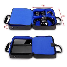 img 2 attached to USA GEAR Console Carrying Case - Blue | Compatible with PS4 Slim, PS4 Pro & PS3 | Store Games, Controller, Headset & More Gaming Accessories