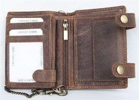 img 3 attached to Genuine Leather Bikers Wallet with Buckles