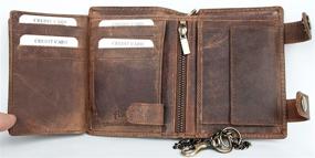 img 1 attached to Genuine Leather Bikers Wallet with Buckles