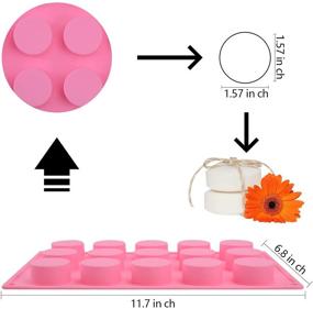 img 3 attached to 🧼 Cylinder Silicone Soap Mold, 2 Pack - Create Perfect 15 Cavity Round Silicone Molds for Soap Making, Lotion Bars, Bath Bombs, Chocolate, and Cake