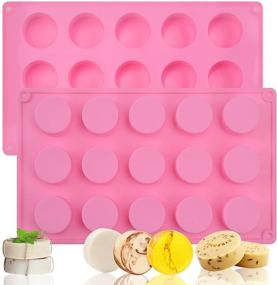 img 4 attached to 🧼 Cylinder Silicone Soap Mold, 2 Pack - Create Perfect 15 Cavity Round Silicone Molds for Soap Making, Lotion Bars, Bath Bombs, Chocolate, and Cake