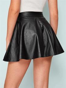 img 3 attached to SheIn Womens Leather Pleated Skater Women's Clothing for Skirts