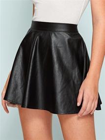 img 2 attached to SheIn Womens Leather Pleated Skater Women's Clothing for Skirts