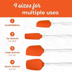 img 2 attached to M Kitchen World Orange Silicone Spatula Set - 4 Piece Heat Resistant Spatulas for Cooking and Baking