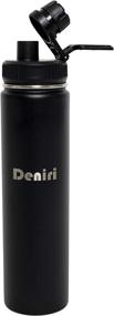 img 3 attached to 🏺 Deniri Vacuum Insulated Sports Bottle: 750ml Stainless Steel, Wide Mouth, 24hr Cold/12hr Hot, Powder-Coated Black Satin Exterior