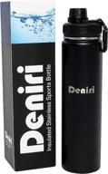 🏺 deniri vacuum insulated sports bottle: 750ml stainless steel, wide mouth, 24hr cold/12hr hot, powder-coated black satin exterior логотип