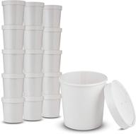 mt products 16 oz double wall white poly paper hot cups with vented lids - perfect for hot food, soup, cold ice cream (20 cups and 20 lids) logo