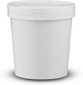 img 2 attached to MT Products 16 oz Double Wall White Poly Paper Hot Cups with Vented Lids - Perfect for Hot Food, Soup, Cold Ice Cream (20 Cups and 20 Lids)