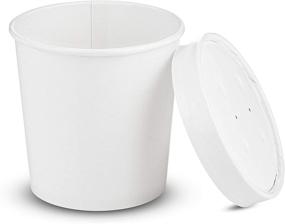 img 3 attached to MT Products 16 oz Double Wall White Poly Paper Hot Cups with Vented Lids - Perfect for Hot Food, Soup, Cold Ice Cream (20 Cups and 20 Lids)