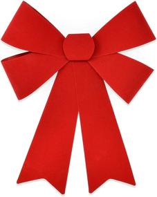 img 3 attached to Christmas Red Bows - 6-Pack of 10.75” by 17.5” Velvet and PVC Plastic Bows for Outdoor Large Wreath Decoration, Kitchen Wreaths, Xmas Tree & More - Festive Holiday Decorations