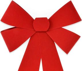 img 1 attached to Christmas Red Bows - 6-Pack of 10.75” by 17.5” Velvet and PVC Plastic Bows for Outdoor Large Wreath Decoration, Kitchen Wreaths, Xmas Tree & More - Festive Holiday Decorations