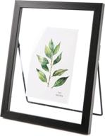 🖼️ aynoo 7x9 double glass picture frame – modern metal floating frame for tabletop display (black, 8"x10") логотип