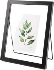 img 4 attached to 🖼️ Aynoo 7x9 Double Glass Picture Frame – Modern Metal Floating Frame for Tabletop Display (Black, 8"x10")