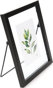 img 2 attached to 🖼️ Aynoo 7x9 Double Glass Picture Frame – Modern Metal Floating Frame for Tabletop Display (Black, 8"x10")