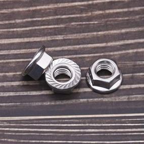 img 2 attached to 50-Pack of 1/4-20 Bright Finish 304 Stainless Steel Serrated Flange Hex Lock Nuts (18-8)