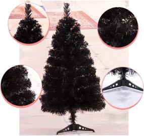 img 1 attached to 🎄 Stunning Prettybuy 3-Foot PVC Christmas Tree with Plastic Stand (Black) for a Gorgeous Holiday Celebration