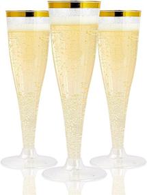 img 4 attached to Plastic Champagne Toasting Glasses Disposable