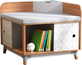 img 4 attached to 🪑 Gray KidKraft Mid-Century Corner Reading Nook - Wooden Gift for Ages 3-8