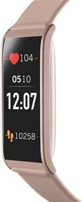 img 2 attached to 💗 MYKRONOZ ZeFit4 HR Fitness Activity Tracker: Heart Rate Monitor, Color Touchscreen, Smart Notifications - Powder Pink/Gold