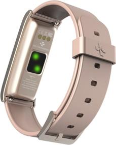 img 1 attached to 💗 MYKRONOZ ZeFit4 HR Fitness Activity Tracker: Heart Rate Monitor, Color Touchscreen, Smart Notifications - Powder Pink/Gold