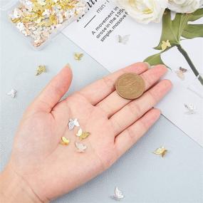 img 2 attached to 🦋 120pcs OLYCRAFT Butterfly Resin Fillers - 2-Style Epoxy Resin Accessories for Craft Making, Golden, Rose Gold, Silver