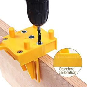 img 2 attached to 🔨 Woodworking Dowel Jig Set with 1/4", 5/16", and 3/8" Drill Bits - High-quality Metal Sleeve Drill Guide for Precise Wood Joints Drilling and Doweling - Handheld Jig Tool for Efficient Woodworking