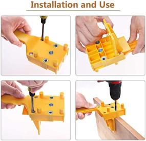 img 3 attached to 🔨 Woodworking Dowel Jig Set with 1/4", 5/16", and 3/8" Drill Bits - High-quality Metal Sleeve Drill Guide for Precise Wood Joints Drilling and Doweling - Handheld Jig Tool for Efficient Woodworking