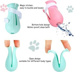 img 2 attached to 🐾 Set of 8 Cat Anti-Scratch Shoes - Adjustable Silicone Kitty Paw Covers for Bathing and Shaving